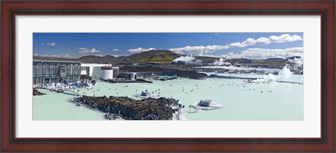 Framed Tourists at a spa lagoon, Blue Lagoon, Reykjavik, Iceland Print