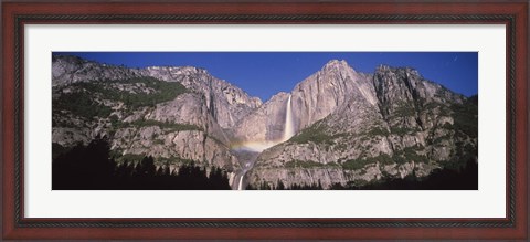 Framed Lunar rainbow over the Upper and Lower Yosemite Falls, Yosemite National Park, California, USA Print