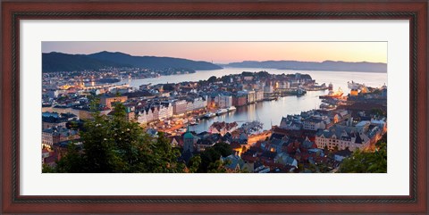 Framed Buildings in a city, Bergen, Hordaland County, Norway Print