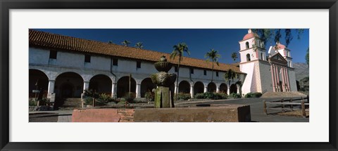 Framed Fountain at a church, Mission Santa Barbara, Santa Barbara, California, USA Print