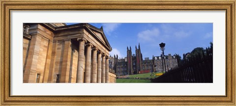 Framed Art museum with Free Church Of Scotland in the background, National Gallery Of Scotland, The Mound, Edinburgh, Scotland Print