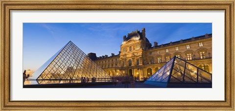 Framed Pyramids in front of a museum, Louvre Pyramid, Musee Du Louvre, Paris, Ile-de-France, France Print