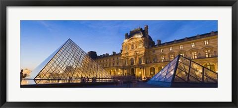 Framed Pyramids in front of a museum, Louvre Pyramid, Musee Du Louvre, Paris, Ile-de-France, France Print