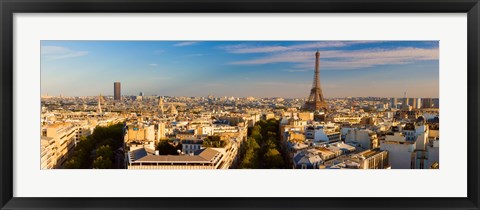 Framed Cityscape with Eiffel Tower in background, Paris, Ile-de-France, France Print