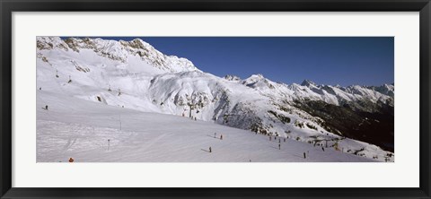 Framed Tourists in a ski resort, Sankt Anton am Arlberg, Tyrol, Austria Print