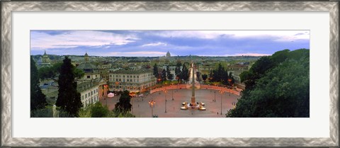 Framed Town square with St. Peter&#39;s Basilica in the background, Piazza del Popolo, Rome, Italy (horizontal) Print
