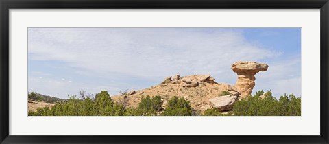 Framed Rock formation on a landscape, Camel Rock, Espanola, Santa Fe, New Mexico, USA Print