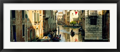 Framed Boats in a canal, Castello, Venice, Veneto, Italy Print