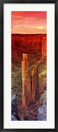 Framed Rock formations in a desert, Spider Rock, Canyon de Chelly National Monument, Arizona Print