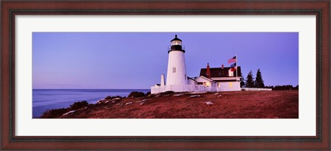 Framed Lighthouse at a coast, Pemaquid Point Lighthouse, Bristol, Lincoln County, Maine, USA Print