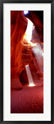 Framed Sunlight passing through rock formations, Antelope Canyon, Arizona Print