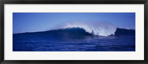 Framed Dark Blue Sea with Small Wave Print