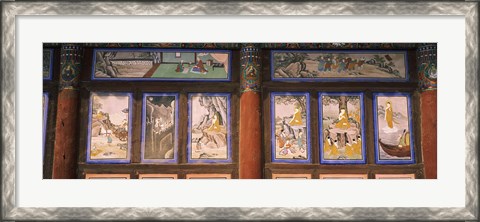 Framed Paintings in a Buddhist temple, Kayasan Mountains, Haeinsa Temple, Gyeongsang Province, South Korea Print