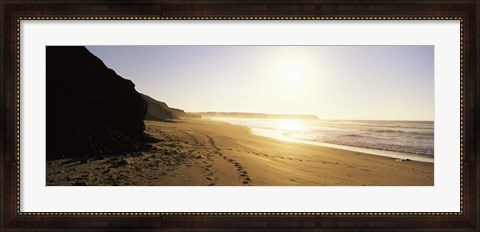 Framed Sunset over the beach, Lagos, Faro District, Algarve, Portugal Print