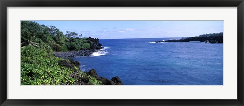 Framed Black Sand Beach, Hana Highway, Waianapanapa State Park, Maui, Hawaii Print