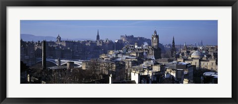 Framed High angle view of buildings in a city, Edinburgh, Scotland Print