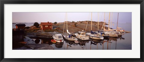Framed Sailboats on the coast, Stora Nassa, Stockholm Archipelago, Sweden Print