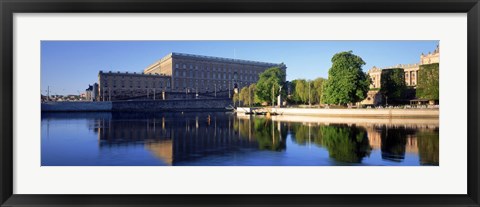 Framed Reflection of a palace in water, Royal Palace, Stockholm, Sweden Print