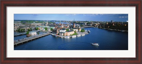 Framed Aerial view of an island, Riddarholmen Island, Riddarfjarden, Stockholm, Sweden Print