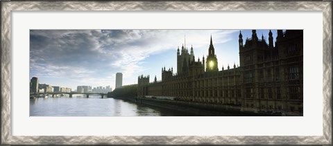 Framed Houses of Parliament at the waterfront, Thames River, London, England Print