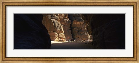 Framed Horse and cart in The Siq, Wadi Musa, Petra, Jordan Print