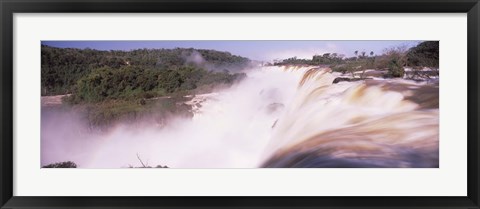Framed Waterfall after heavy rain, Iguacu Falls, Argentina-Brazil Border Print