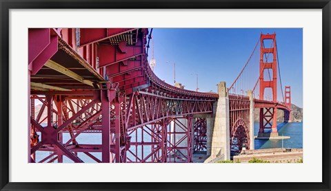 Framed High dynamic range panorama showing structural supports for the bridge, Golden Gate Bridge, San Francisco, California, USA Print