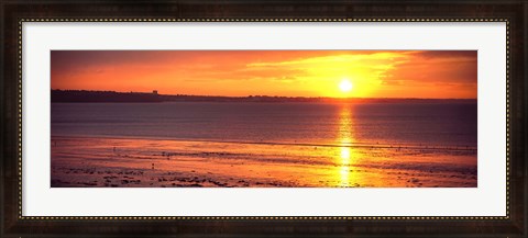 Framed Sunrise over the beach, Cap Coz, Fouesnant, Finistere, Brittany, France Print