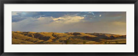 Framed Ranchland in late afternoon, Wyoming, USA Print