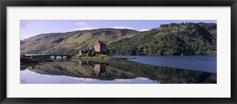 Framed Eilean Donan Castle with reflection in the water, Highlands Region, Scotland Print