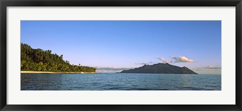 Framed Islands in an ocean, North Island, Silhouette Island, Seychelles Print