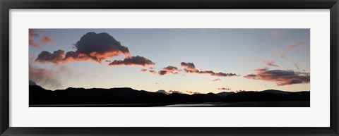 Framed Clouds over mountains at sunrise, Lago Grey, Torres Del Paine National Park, Chile Print