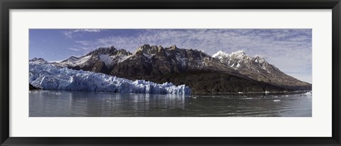 Framed Lago Grey and Grey Glacier with Paine Massif, Torres Del Paine National Park, Magallanes Region, Patagonia, Chile Print