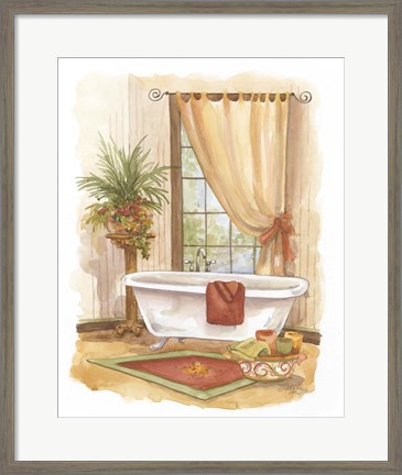 Framed Watercolor Bath in Spice II Print