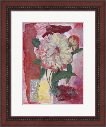 Framed Magenta Flower Collage II Print