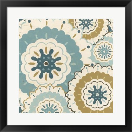 Framed Blue Lace I Print