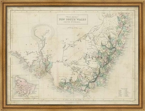 Framed Map of New South Wales Print