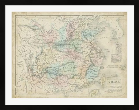 Framed Map of China Print