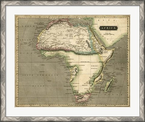 Framed Thomson&#39;s Map of Africa Print