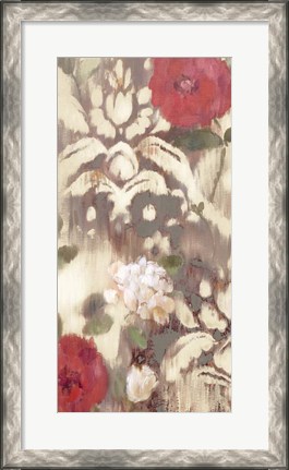 Framed Ikat Rose I Print