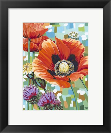 Framed Vivid Poppies II Print