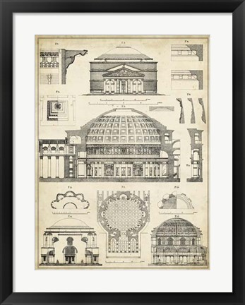 Framed Vintage Architect&#39;s Plan III Print