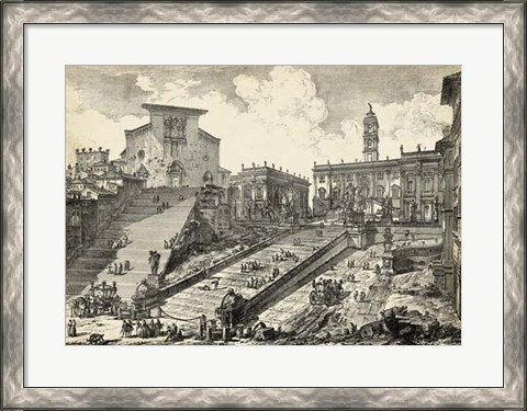 Framed Veduta del Romano Campidoglio Print