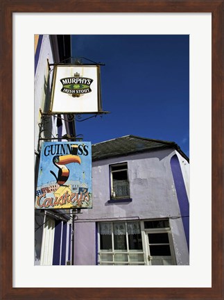 Framed Pub Signs, Eyeries Village, Beara Peninsula, County Cork, Ireland Print