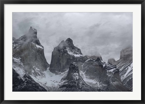 Framed Clouds over snowcapped mountains, Torres del Paine National Park, Magallanes Region, Patagonia, Chile Print