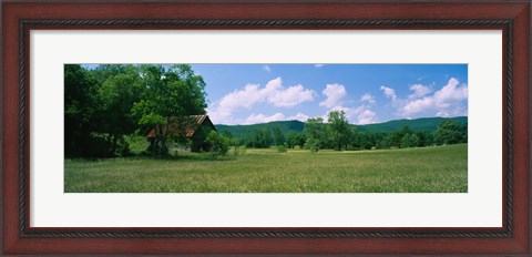 Framed Barn in a field, Cades Cove, Great Smoky Mountains National Park, Tennessee, USA Print