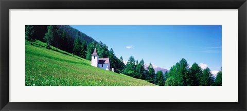 Framed Green Slopes, Engadin Switzerland Print