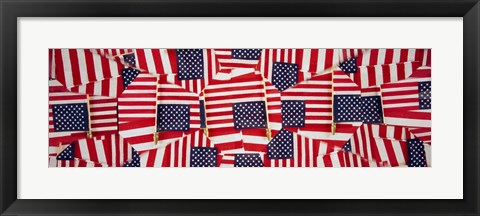 Framed Close-up of American flags Print