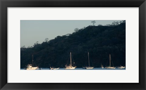 Framed Boats in the sea, Hermosa Beach, Costa Rica Print