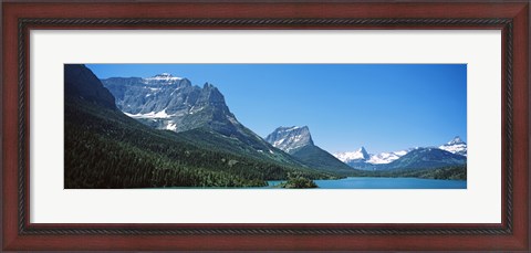 Framed Lake in front of mountains, St. Mary Lake, US Glacier National Park, Montana Print